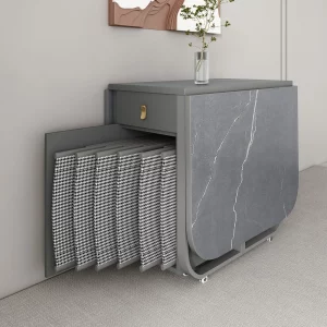 Movable Fashion Folding Dining Table Furniture Multifunctional Rectangle Dining Table and Folding Chairs