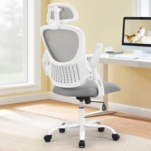 JHK Mesh Ergonomic Office Computer Desk Chair Flip-up Arms Adjustable Headrests Comfortable Lumbar Support For Home Office