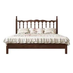Rural American bed all solid wood 1.8M double modern simple retro French bed B & B style