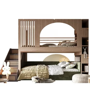 Tree house bed, solid wood light luxury multi-function, game house loft bed