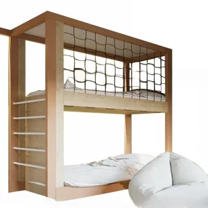 Modern simple upper and lower beds, bunk beds, ladder rope mesh be ds